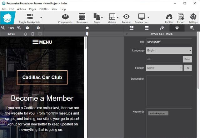 CoffeeCup Responsive Foundation Framer