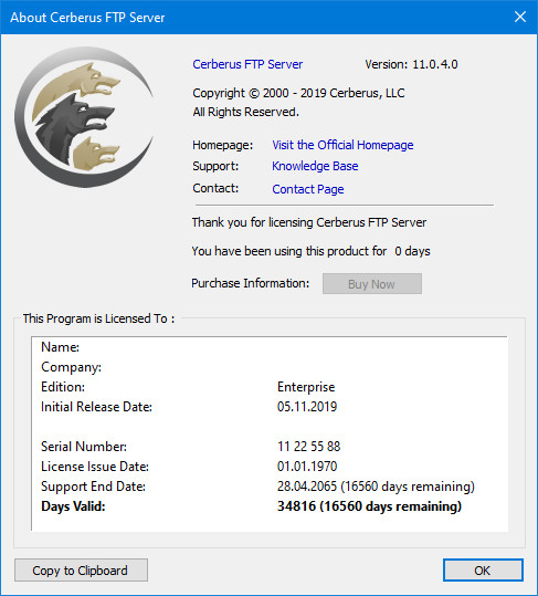 Cerberus FTP Server Enterprise 11.0.4