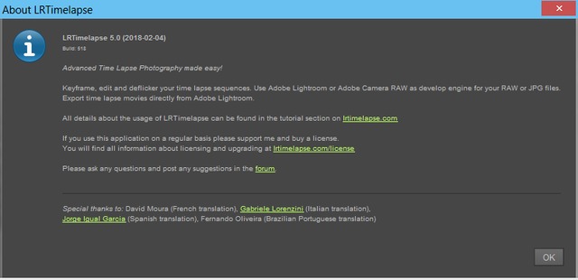 LRTimelapse Pro 5.0 Build 518