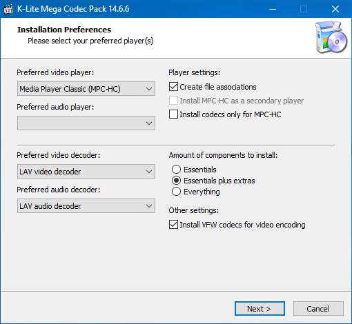 K-Lite Codec Pack